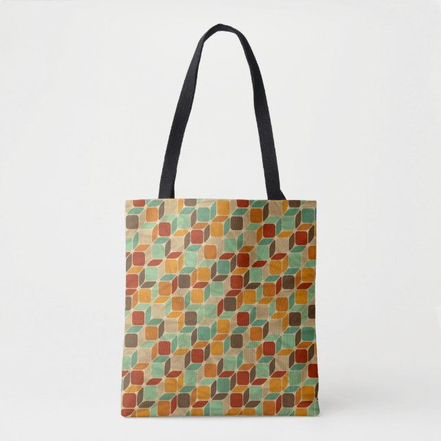 Tote Bag Rétro motif géométrique 4 (Devant)