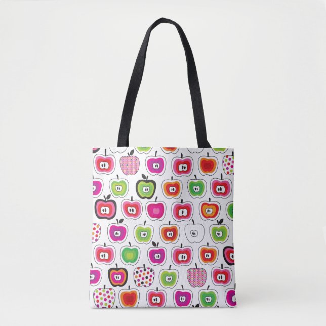 Tote Bag Rétro motif mignon de pomme (Devant)