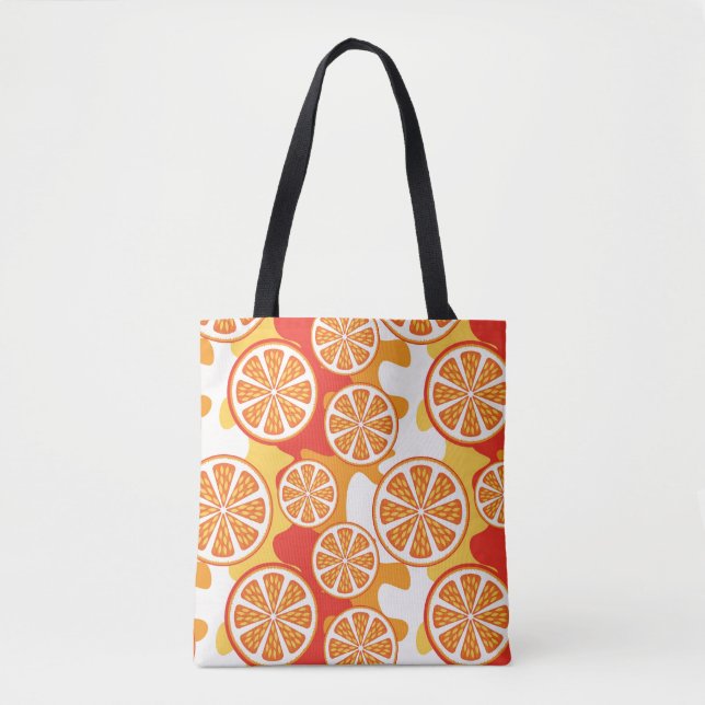 Tote Bag Rétro motif orange d'agrume (Devant)