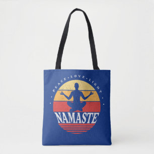 Tote Bag Retro Namaste, pose de yoga
