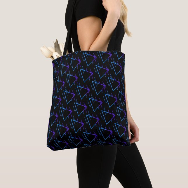 Tote Bag Retro Neon Motif géométrique 2 (De près)