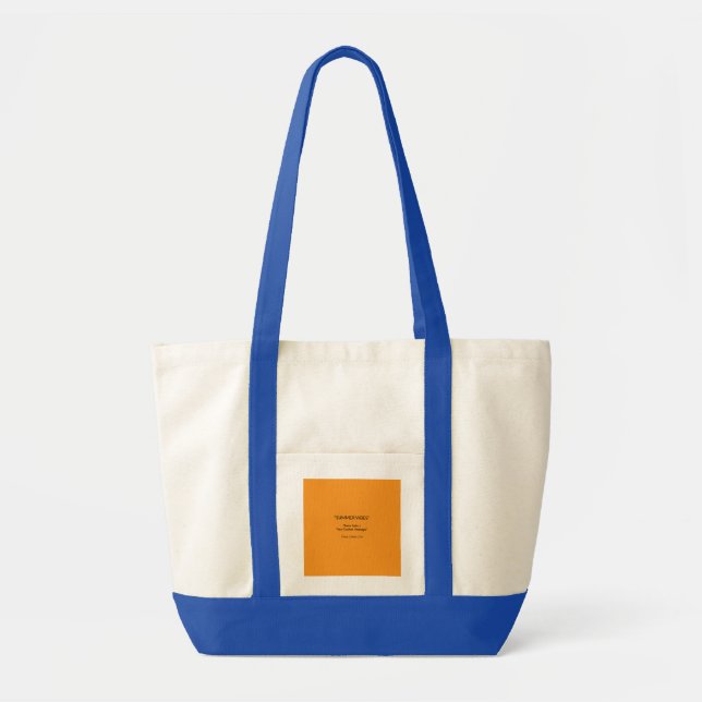 Tote Bag Retro Orange Texture – Summer Vibes Art (Devant)