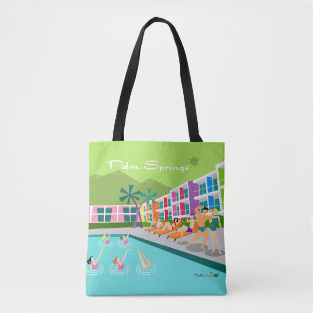 Tote Bag Retro Palm Springs Hotel Fourre-tout (Devant)