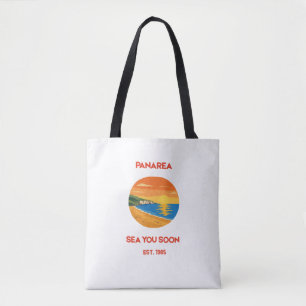 Tote Bag Rétro Panarea Coucher de soleil Mer Vous Bientôt V