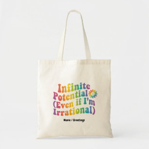 Tote Bag Rétro Pi Day Mathématique Irrationnel à Potentiel 