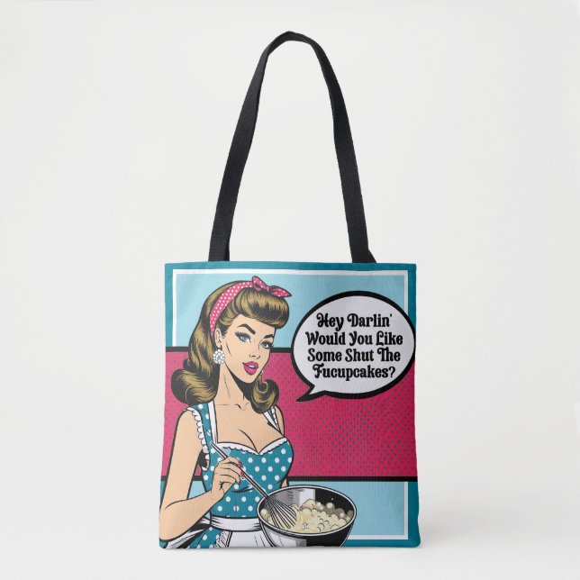 Tote Bag Retro Pinup_ Hey Darlin (Devant)