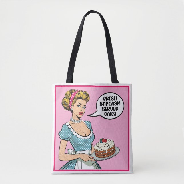 Tote Bag Retro Pinup_ servi tous les jours (Devant)