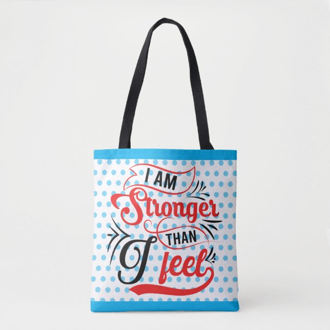 Tote Bag Rétro Plus fort que je ne me sens (Devant)