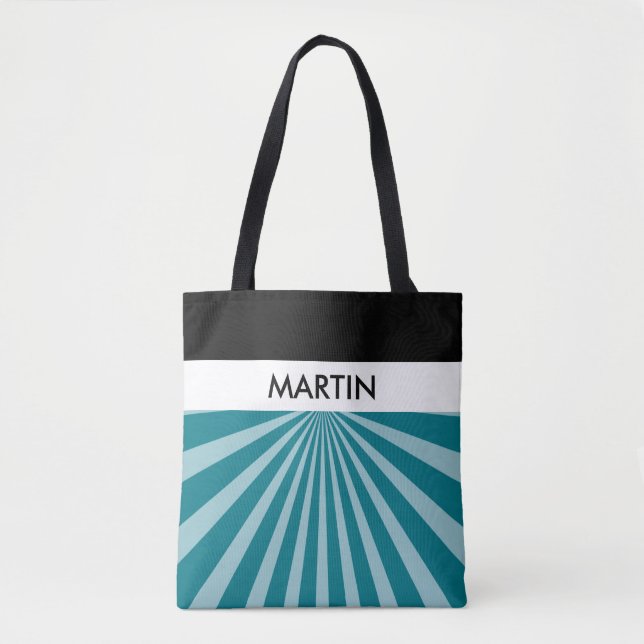 Tote Bag Retro Rays blanc transparent + votre idée (Devant)