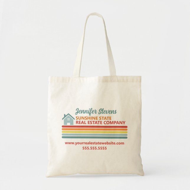 Tote Bag Retro Real Estate Company Realtor Marketing (Devant)