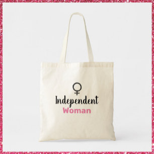 Tote Bag Rétro rose et noir femme indépendante