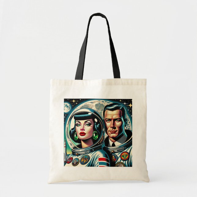 Tote Bag Retro Space Astronauts (Devant)