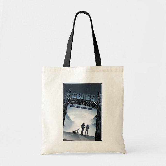 Tote Bag Retro Space Travel Poster-Nwarf Planet Ceres. (Devant)