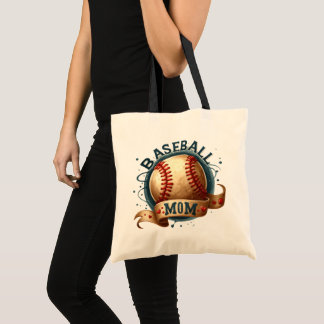 Tote Bag Retro Style Baseball Maman personnalisée