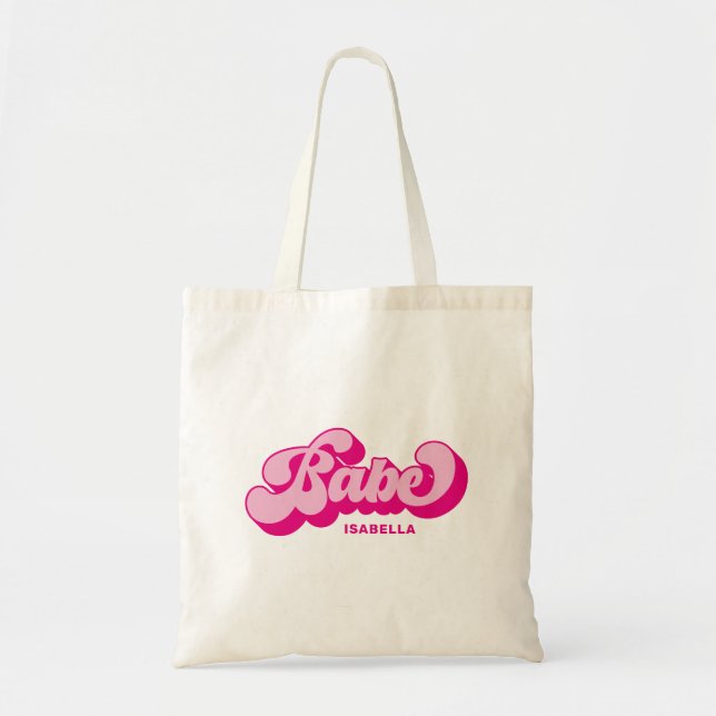 Tote Bag Rétro Style Bébé Demoiselle d'Honneur Personnalisé (Devant)