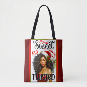 Tote Bag Rétro Sucré mais Noël Pin-Up Tordu