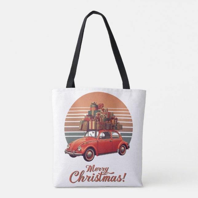 Tote Bag Retro Sunset Christmas (Dos)