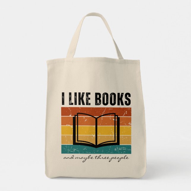 Tote Bag Retro Sunset I Like Books Reader's (Dos)