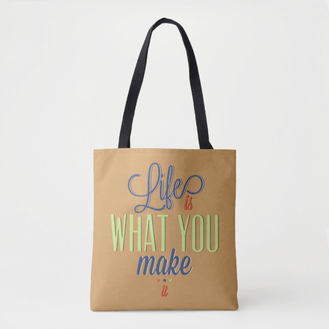 Tote Bag Retro Text Design : La vie est ce que vous en fait (Devant)