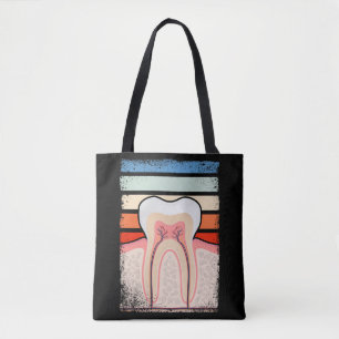 Tote Bag Retro Tooth Medicine Dental Assistant Dentiste
