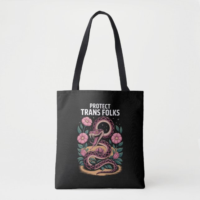 Tote Bag Rétro Trans Pride Trans Right Protège les Trans Fo (Devant)
