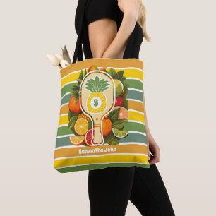 Tote Bag Rétro Tropical Ananas Pickleball Demoiselle d'Honn