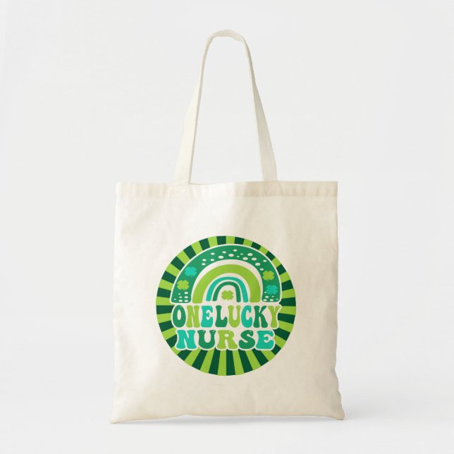Tote Bag Retro Une infirmière chanceuse St. Patrick's Day (Devant)