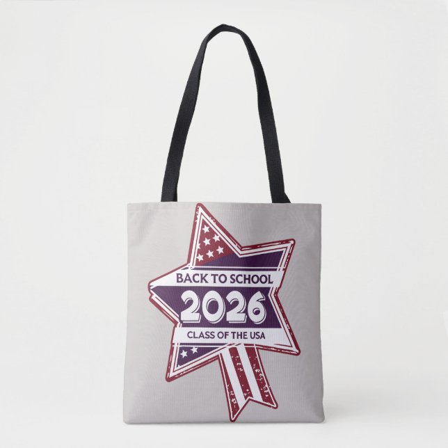 Tote Bag Retro USA Class of 2026 Retour à l'école (Devant)