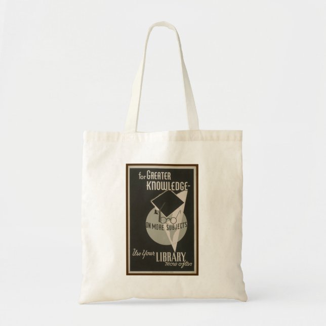 Tote Bag Rétro Utiliser Votre Bibliothèque Fourre-tout (Devant)