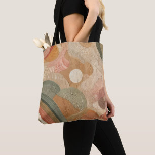 Tote Bag Retro Vintage Bohemian Earthy Abstract Design