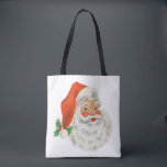 Tote Bag Rétro Vintage Jolly Santa Claus de Christmas<br><div class="desc">Un sac fourre-tout avec une photo festive et rétro. Le vieux Père Noël Jolly avec ses joues rousses et son sourire chaleureux et amical. Un peu de nostalgie de l'ancienne école pour les vieux temps,  cette image rappelle les souvenirs des célébrations du passé de Noël.</div>