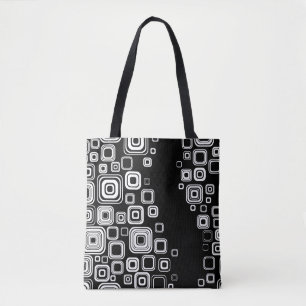Tote Bag Rétros carrés noirs et blancs