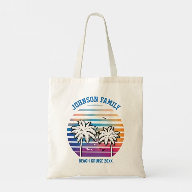 Tote Bag Réunion de famille à la plage Croisière personnali (Dos)