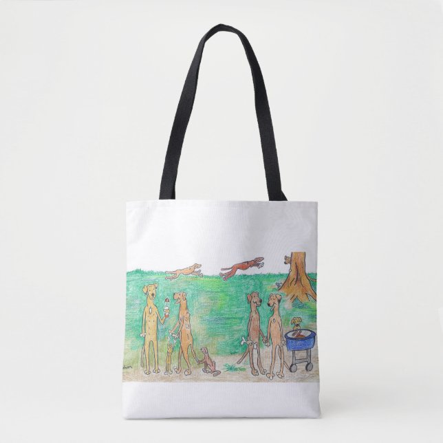 Tote Bag Réunion de famille de Rhodesian Ridgeback (Devant)