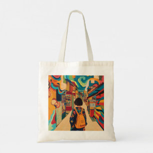 Tote Bag Rêve de découverte colorée : Un voyage d'aventure 