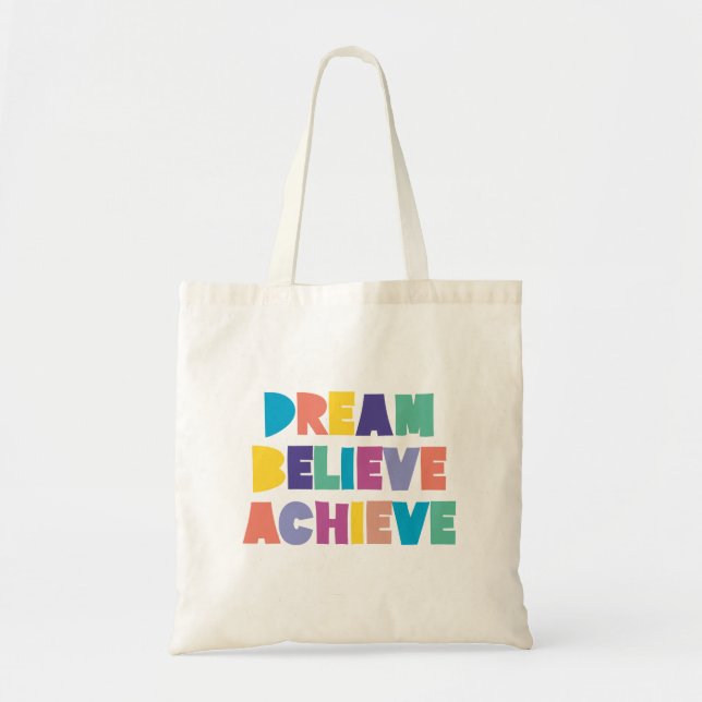 Tote Bag Rêve Inspirationnel Croire Réussir (Devant)