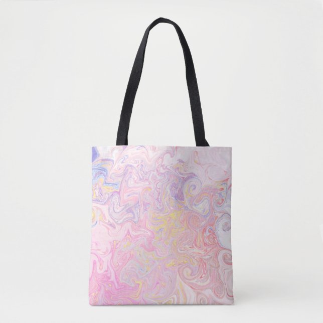Tote Bag Rêve pastel doux Marbre Tourbillon Art abstrait (Devant)