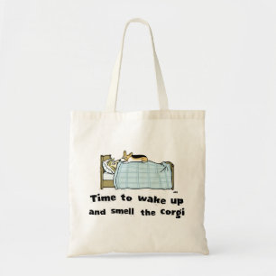 Tote Bag Réveillez et sentez le corgi