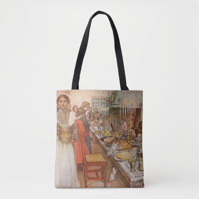 Tote Bag Réveillon de Noël par Carl Larsson, Vacances Vinta (Devant)