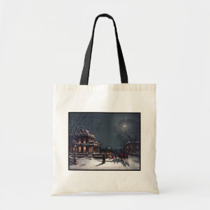 Tote Bag Réveillon de Noël victorien en calèche d'hiver