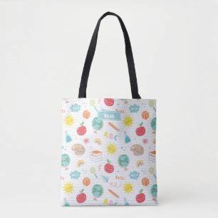 Tote Bag Revenir à l'école avec le nom