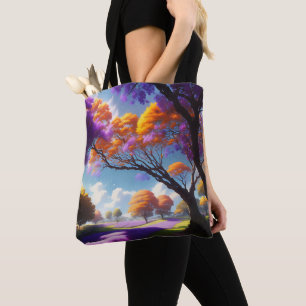 Tote Bag Rêves De Lavande Sous Jacaranda Skies,