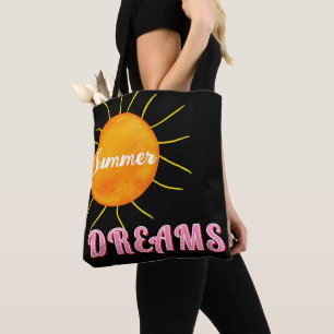 Tote Bag Rêves d'été rose coucher du soleil