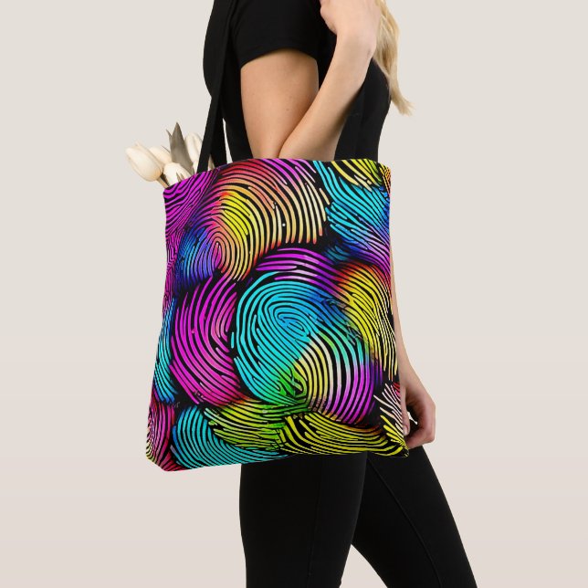 Tote Bag Rêves Rainbow Fingerprint (De près)