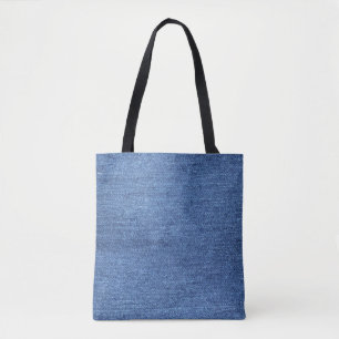 Tote Bag Revêtement bleu blanc Denim - Regarder l'image