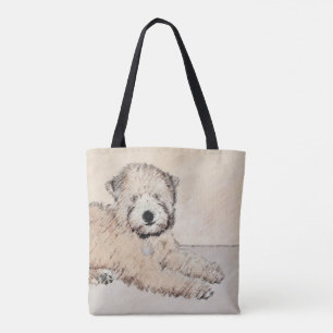Tote Bag Revêtu doux Roue Peinture Terrier Art original