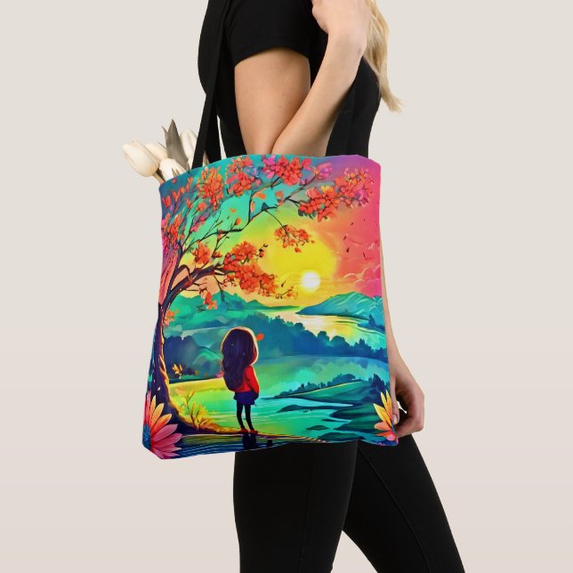 Tote Bag Rêveur du coucher de soleil au bord de la rivière (De près)