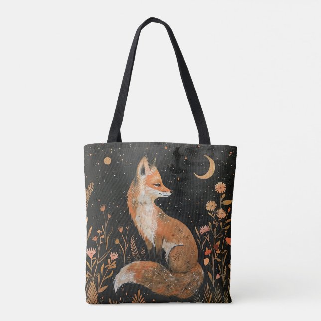 Tote Bag Rex Fox au clair de lune dans les bois (Dos)