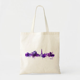 Tote Bag Reykjavik Iceland Skyline Purple 2.22.22