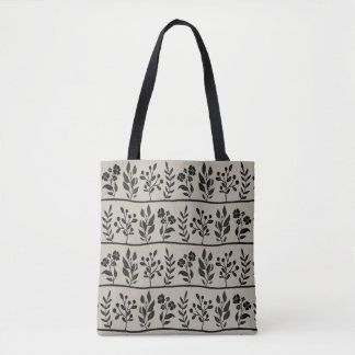 Tote Bag Rhapsodie Botanique Silhouette Fleurie Noire Botan